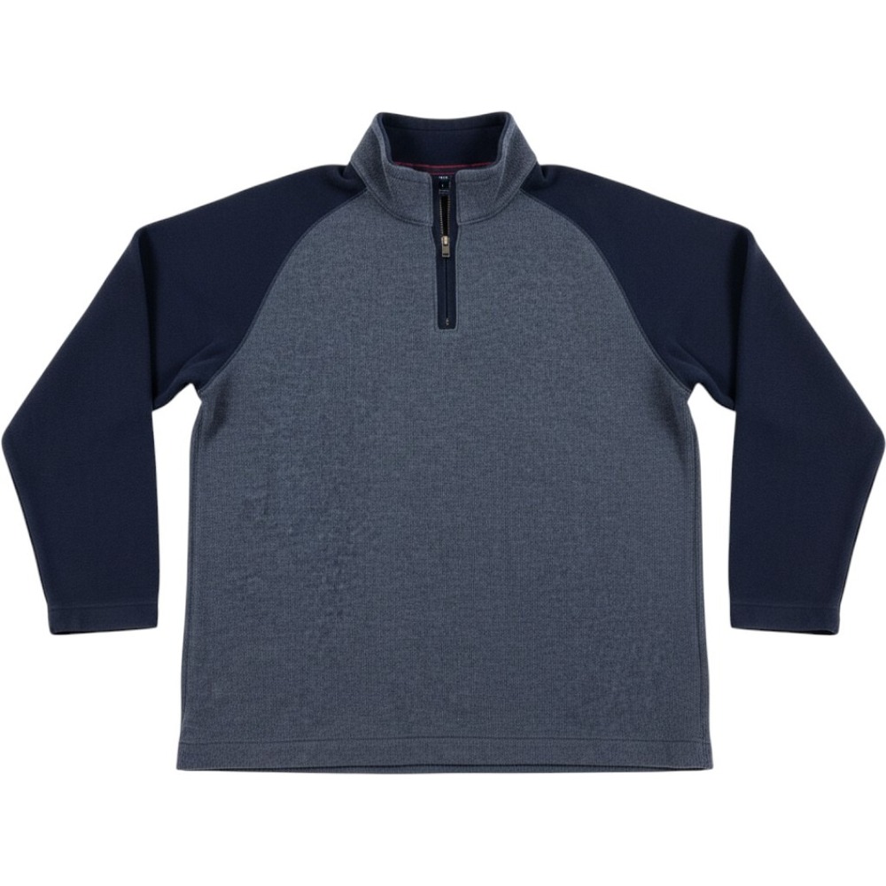 Gap Mens Quarter Zip Pullover Sweater Large Grey Black 100% Cotton 213935-01